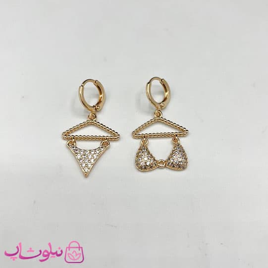 گوشواره زنانه ysx طرح فانتزی (مدل لباس زیر زنانه) نگیندار کد 2491