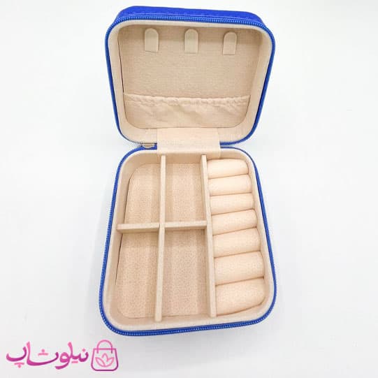 جعبه جواهرات مدل مسافرتی رنگ آبی تیره کد 170 — تصویر ۲