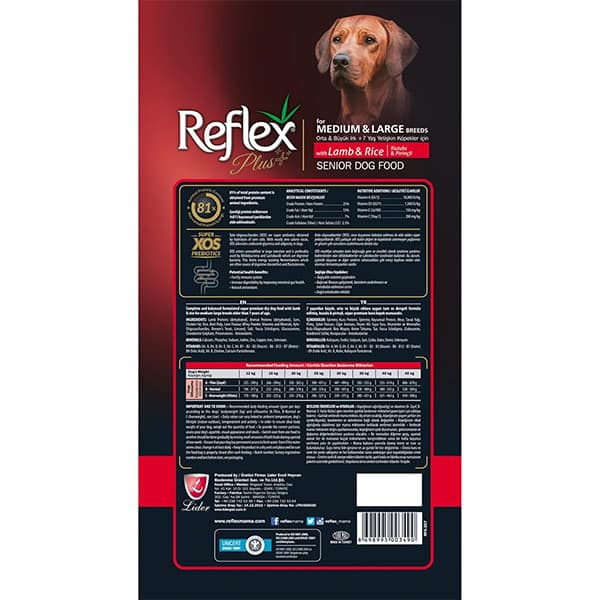 غذای خشک سگ نژاد متوسط و بزرگ مسن رفلکس پلاس Reflex Plus وزن 3 کیلوگرم — تصویر ۲