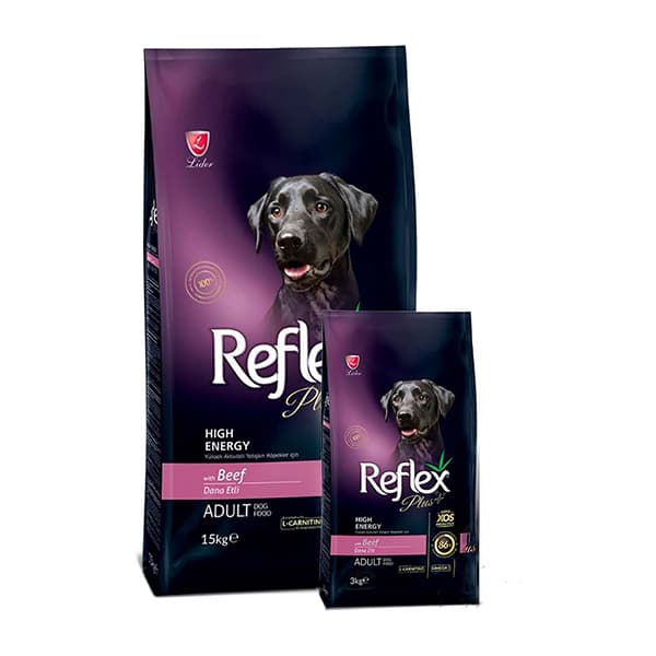 غذای خشک سگ بالغ های انرژی با طعم گوشت گاو رفلکس پلاس Reflex Plus وزن 15 کیلوگرم — تصویر ۳