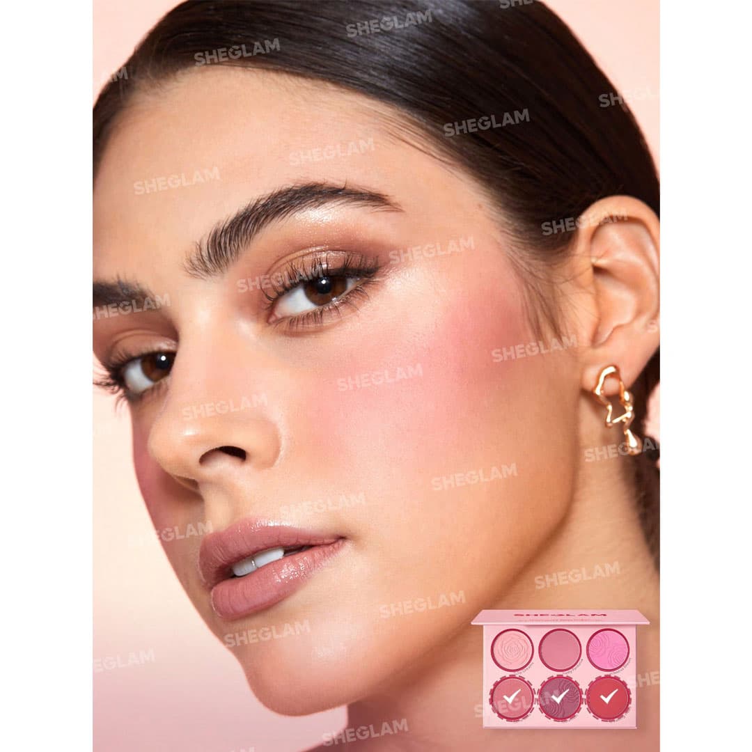 پالت رژگونه 6 رنگ شیگلم مدل Floral Flush رنگ Blushing Bouquet — تصویر ۳