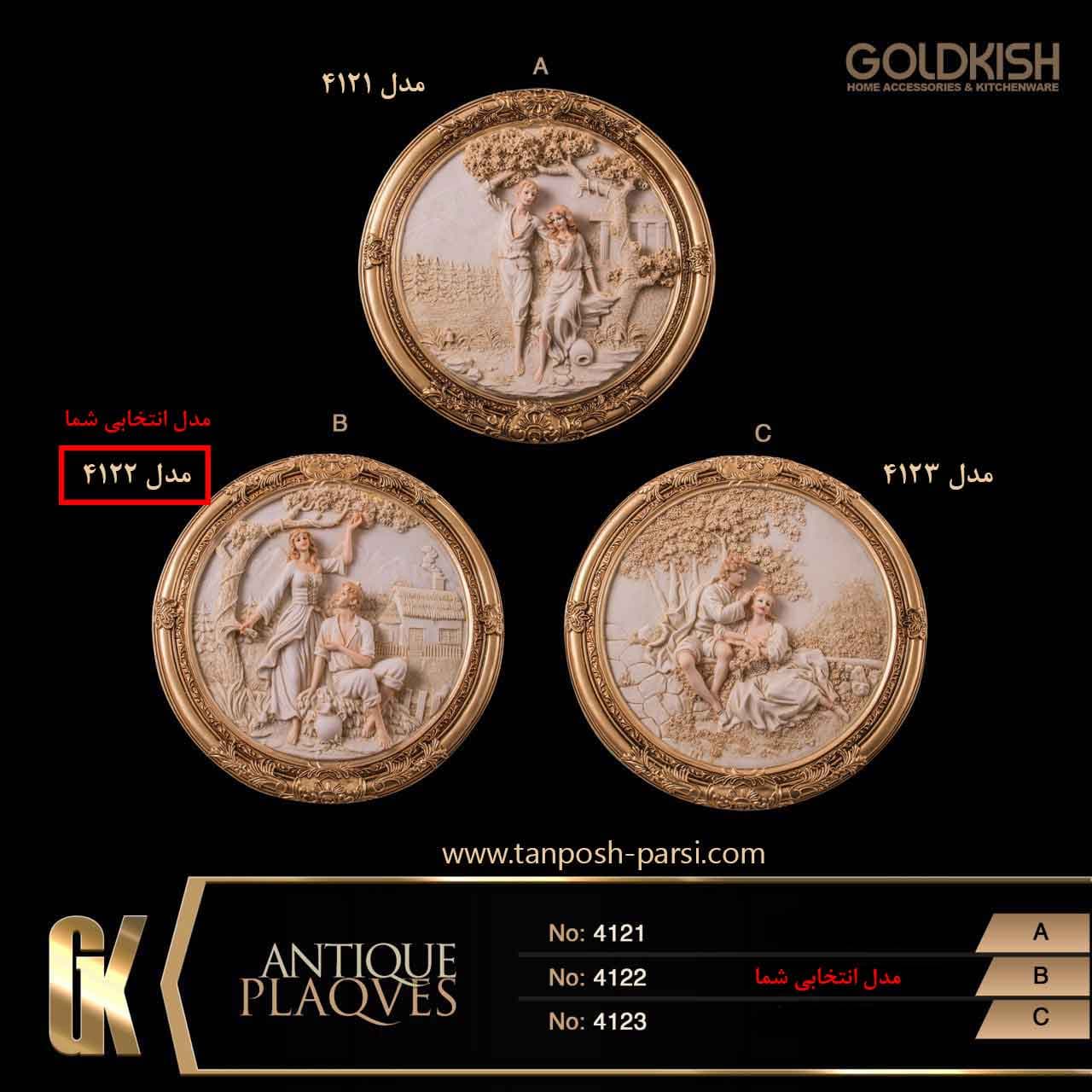 تابلو دیواری گرد و کوچک گلدکیش مدل GK4122 — تصویر ۳