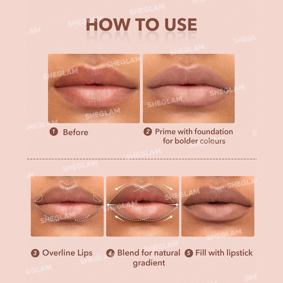 رژ لب و خط لب دو طرفه شیگلم مدل Glam 101 رنگ Praline Pie — تصویر ۴
