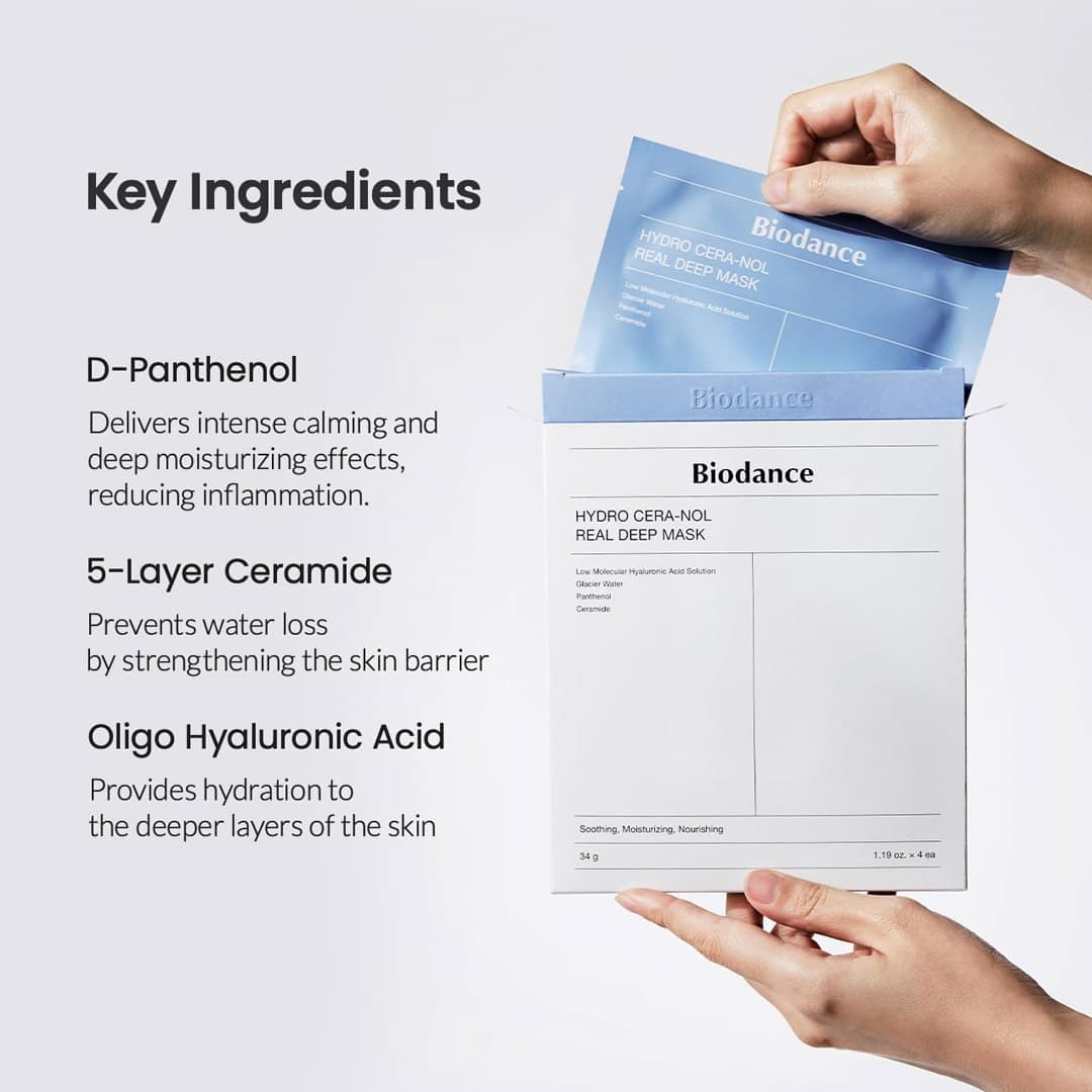 ماسک آبرسان قوی و بازسازی کننده بایودنس مدل Hydro Cera-Nol بسته 4 عددی — تصویر ۸