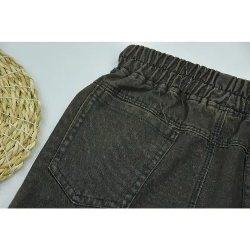 شلوار جین دخترانه مدل شافل رنگ زغالی سایز 4 تا 9 سال — تصویر ۱۱