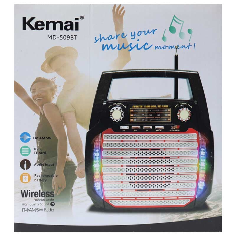 اسپیکر رادیویی بلوتوثی رم و فلش خور Kemai MD-509BT — تصویر ۷
