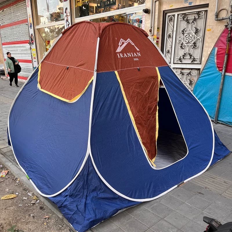 چادر مسافرتی 12 نفره فنری جنس برنو با دوخت سفارشی و ارتفاع بلند و رنگبندی کد7 — تصویر ۲
