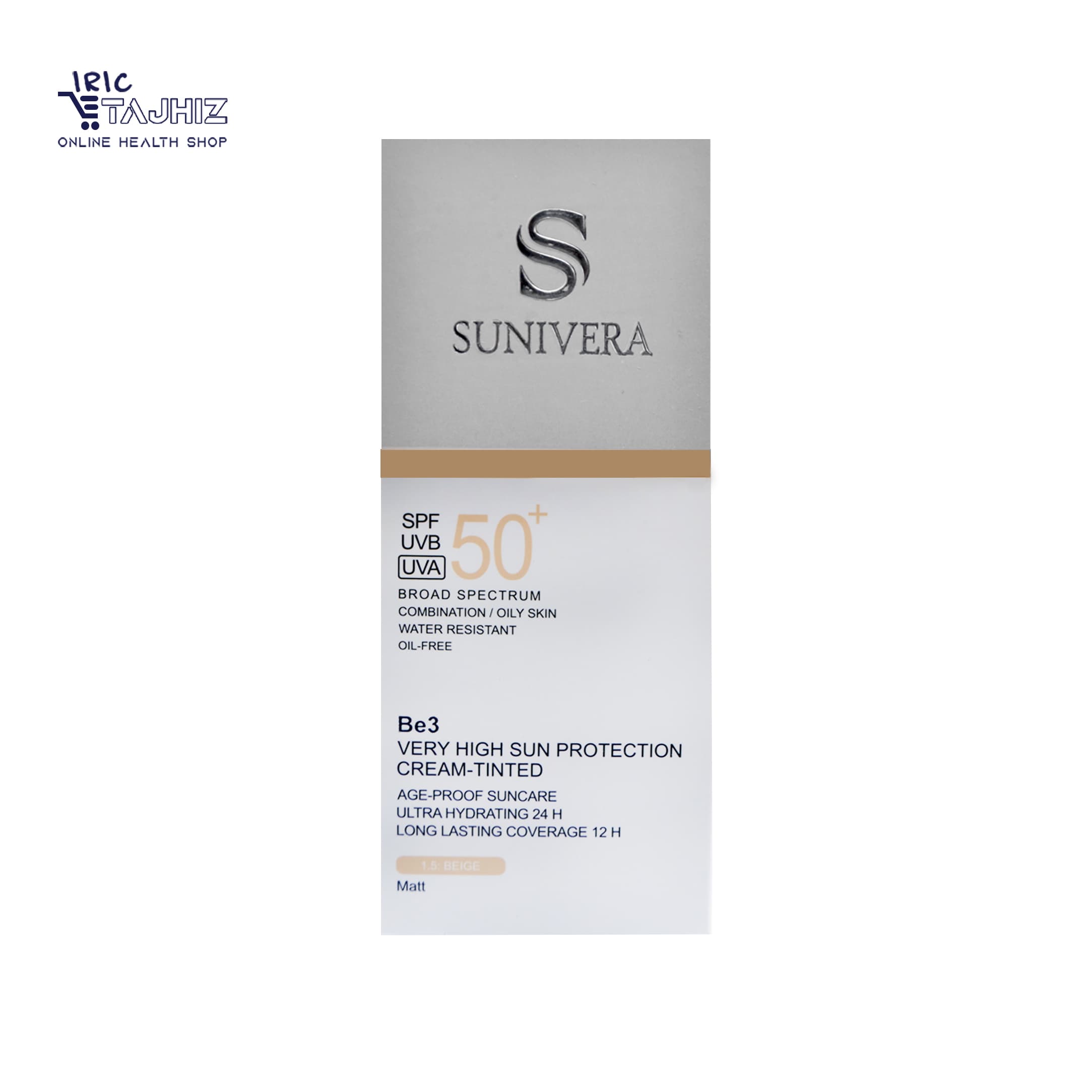 کرم ضد آفتاب رنگی پوست چرب سانیورا SPF 50 SUNIVERA (بژ مدل 1.5) — تصویر ۳