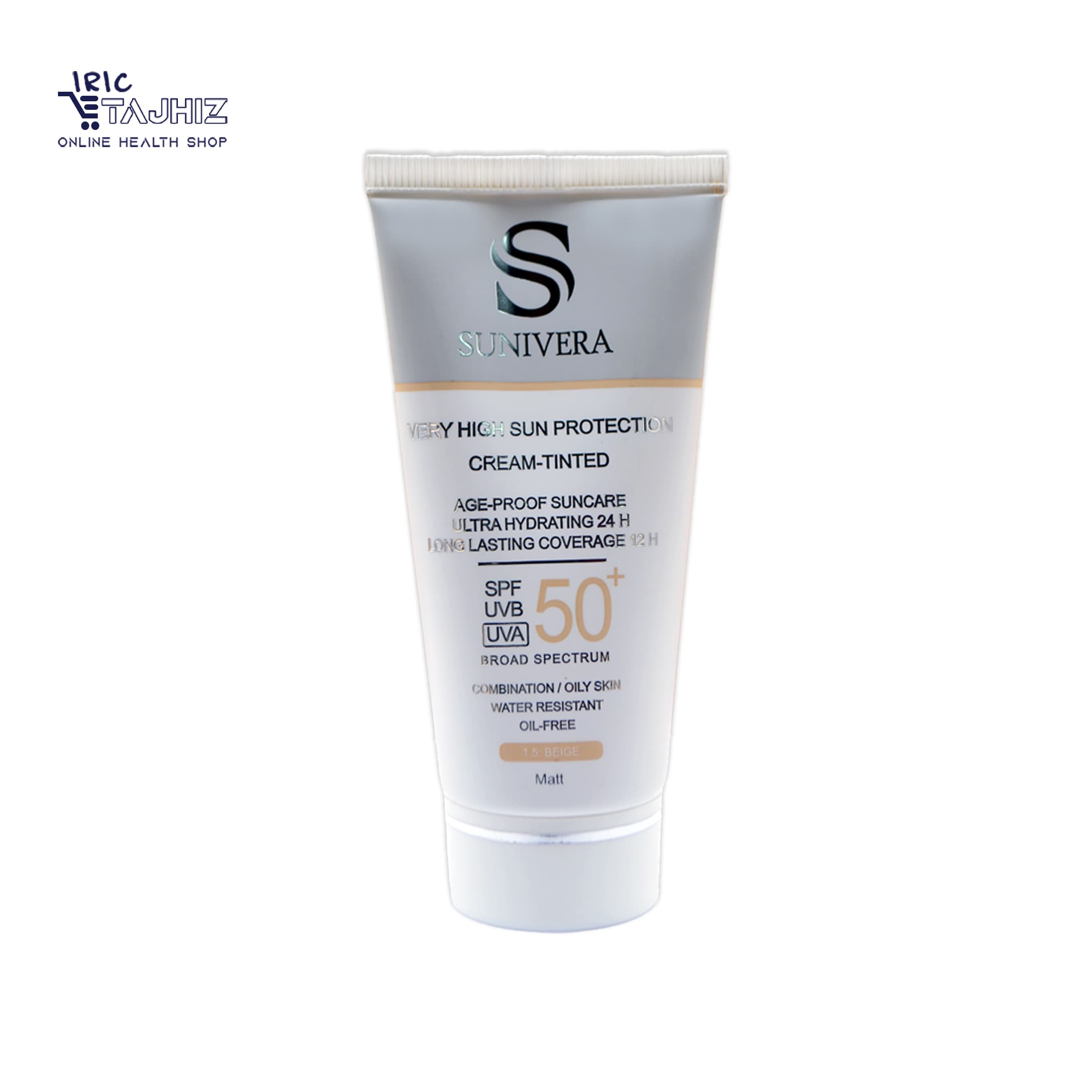 کرم ضد آفتاب رنگی پوست چرب سانیورا SPF 50 SUNIVERA (بژ مدل 1.5)