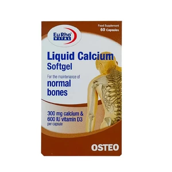 لیکوئید کلسیم سافت ژل بسته یوروویتال 60 عددی