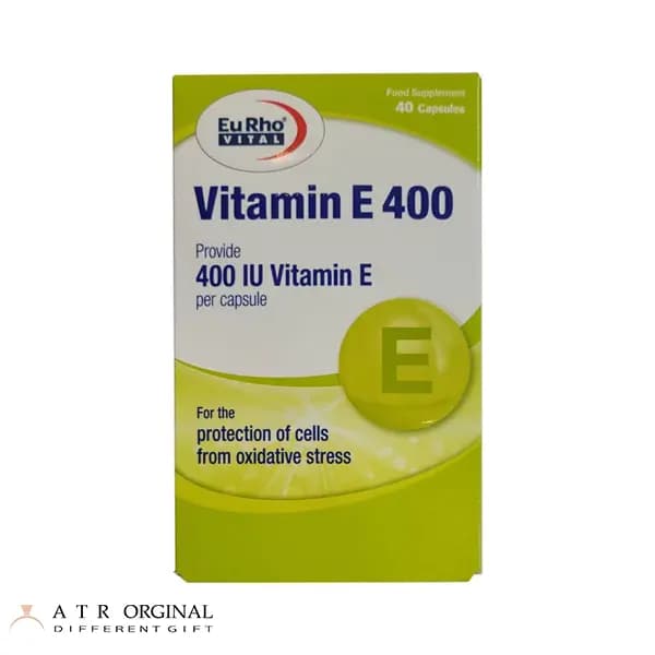 کپسول ویتامین E 400 سافت ژل یوروویتال بسته 40 عددی — تصویر ۲