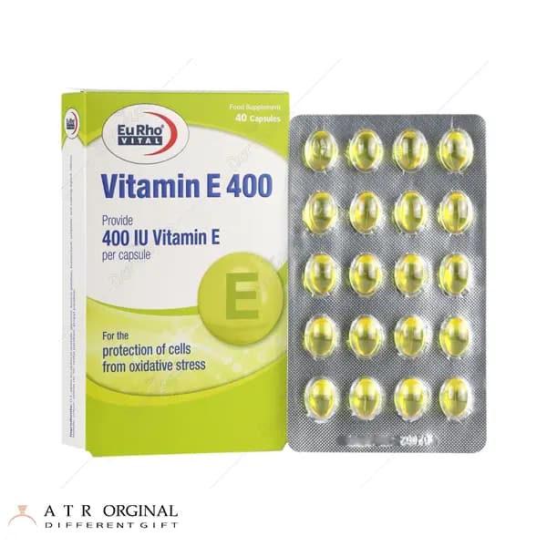 کپسول ویتامین E 400 سافت ژل یوروویتال بسته 40 عددی — تصویر ۴