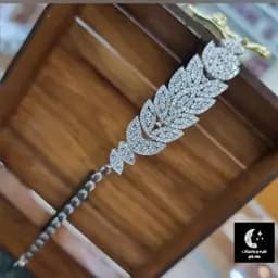 دستبند نقره زنانه پرکار میکرو باعیار 925 و آبکاری طلا سفید — تصویر ۲