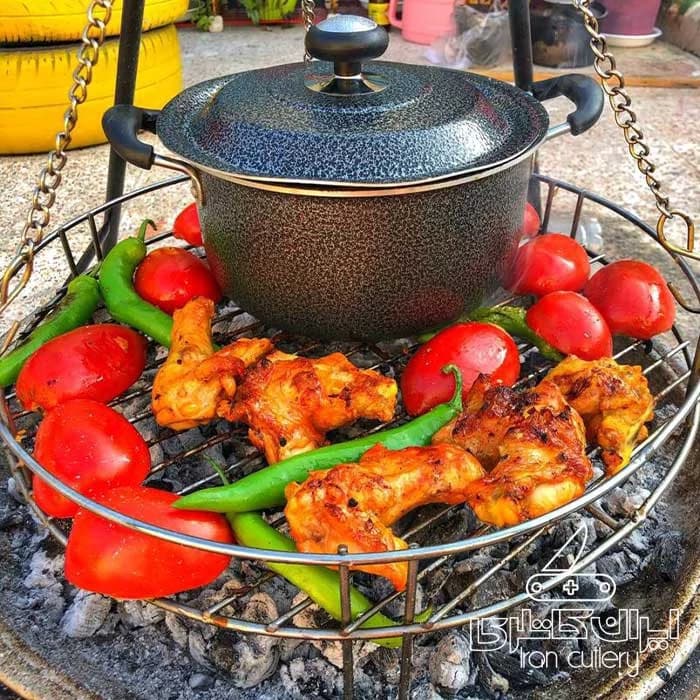 گریل توری آشپزی در طبیعت (توری گریل بزرگ دوکاره)(پس کرایه) — تصویر ۴