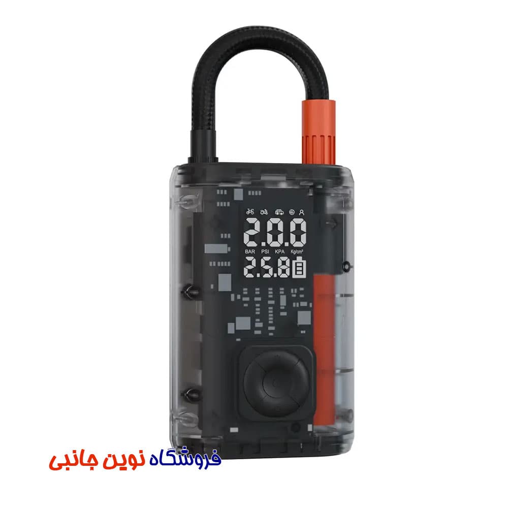 کمپرسور پمپ باد شارژی پرودو مدل PDGA05BK ا Porodo Vyrox Car Tire Inflator with Real-Time Pressure Display (تک و عمده)