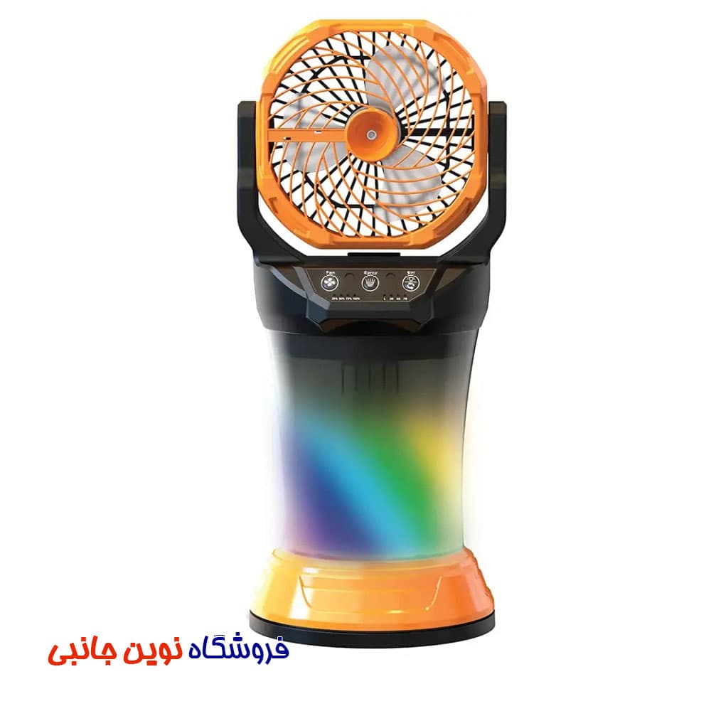 پنکه و مه‌پاس شارژی پرودو مدل FreshPulse با باتری 15000 میلی آمپر ا Porodo PDMDX65OGBK FreshPulse Portable Misting Fan (تک / عمده ) — تصویر ۴
