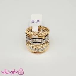 انگشتر زنانه YSX مدل پورتوفینو 5 لاین نگیندار طلایی نقره ای کد 4491 — تصویر ۲