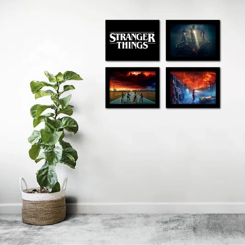 تابلو مدل چیز های عجیب طرح stranger things مجموعه 4 عددی — تصویر ۶