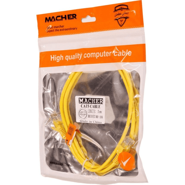 کابل شبکه CAT5 UTP متراژ 1 MACHER مدل MR106