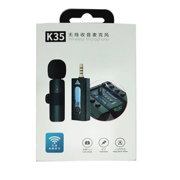 میکروفن یقه ای بی سیم مدل K35 کد 6923 — تصویر ۳