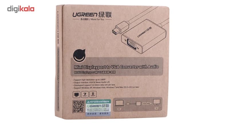 مبدل Mini DisplayPort به VGA یوگرین مدل 10437 کد K19422 — تصویر ۳