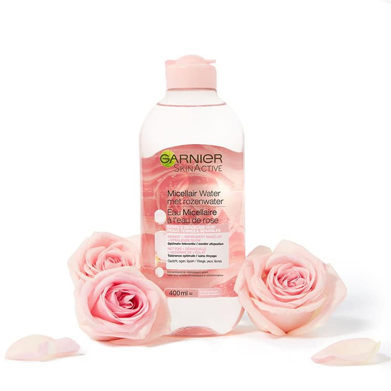 آب پاک کننده آرایش صورت گارنیه مدل met rozenwater حجم 400 میلی لیتر — تصویر ۲