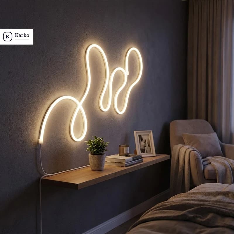 ریسه نئون فلکسی مدل v12 طول 2 متر رنگ نارنجی کد K19219 — تصویر ۲