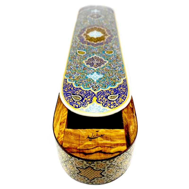 قلمدان خاتم کاری سعید آرا طرح تذهیب مدل دینا 25 کد K18631 — تصویر ۲