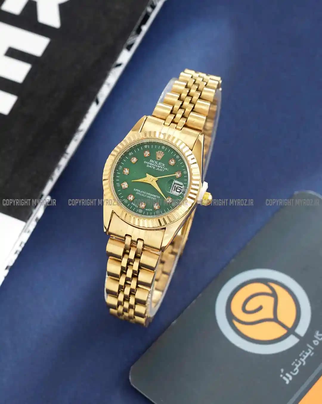 ساعت مچی زنانه رولکس ROLEX طرح دیت جاست مدل 2023 — تصویر ۳