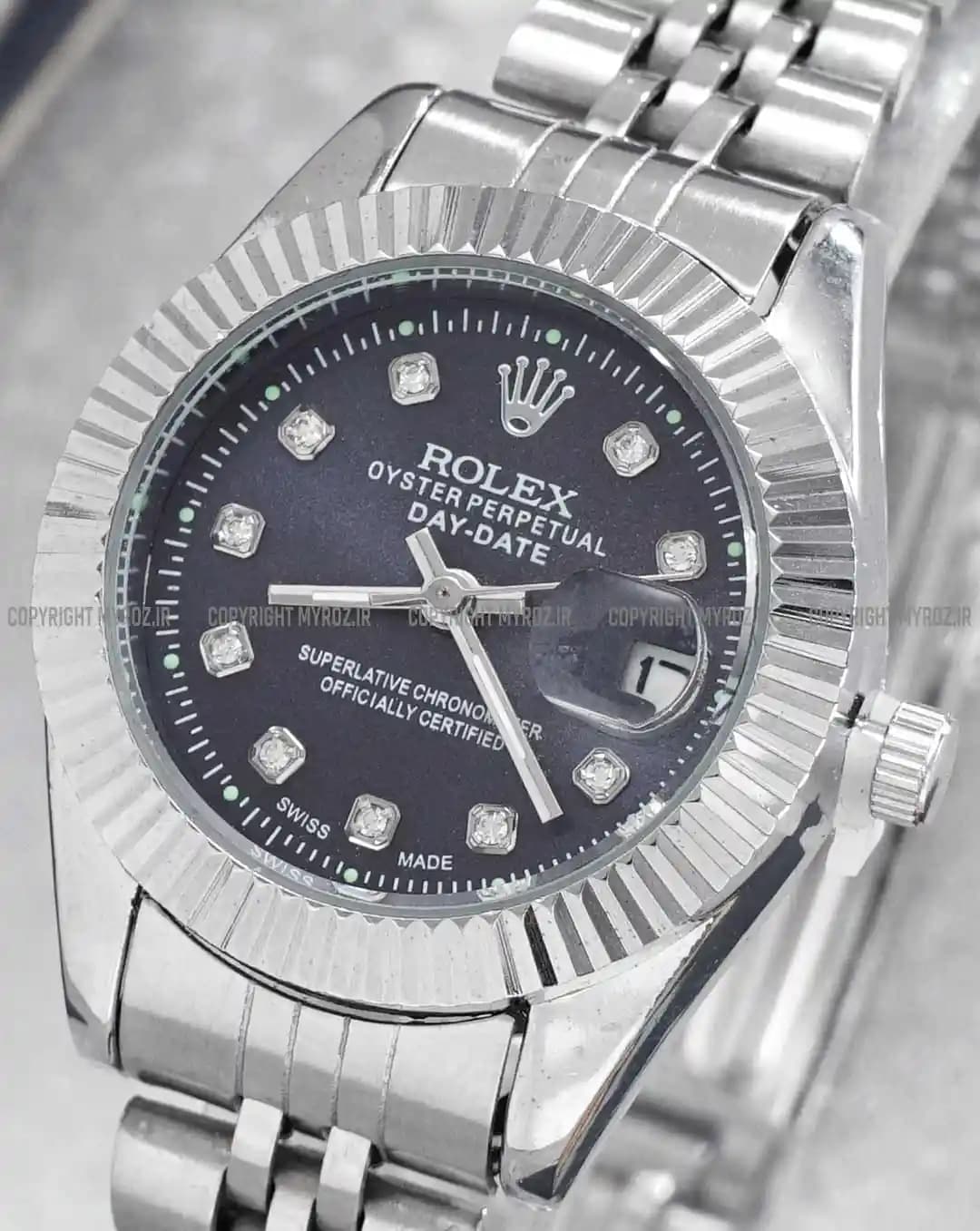 ساعت مچی زنانه رولکس ROLEX طرح دیت جاست مدل 2013 — تصویر ۴