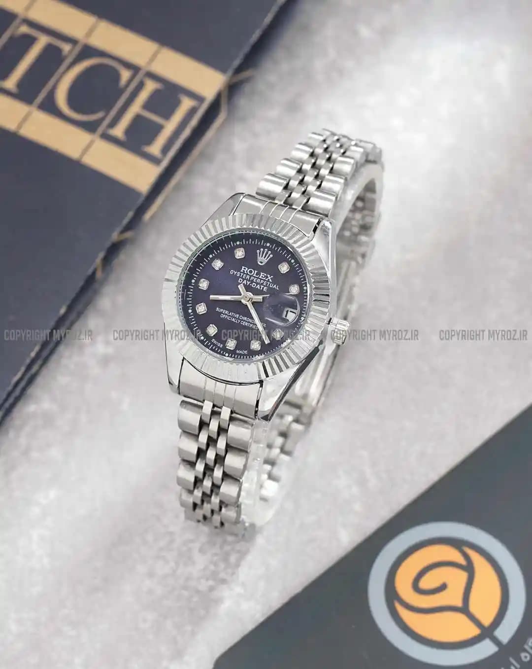 ساعت مچی زنانه رولکس ROLEX طرح دیت جاست مدل 2013 — تصویر ۳