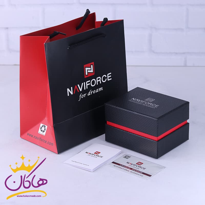 ساعت مچی نیوی فورس مردانه قاب مستطیل آبی کرنوگراف NF 8050/4 — تصویر ۲