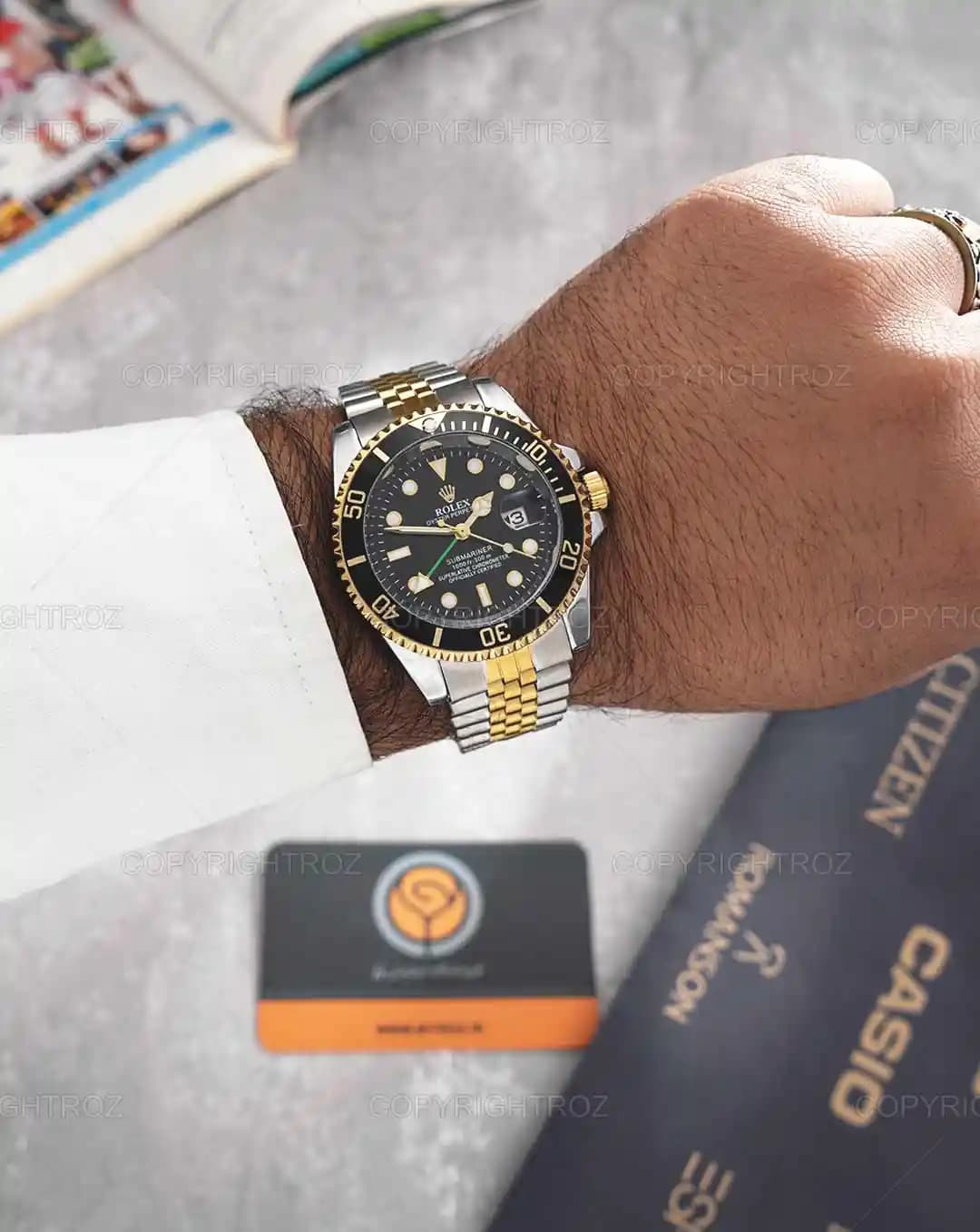 ساعت مچی مردانه رولکس ROLEX طرح ساب مارین مدل 1957 — تصویر ۲