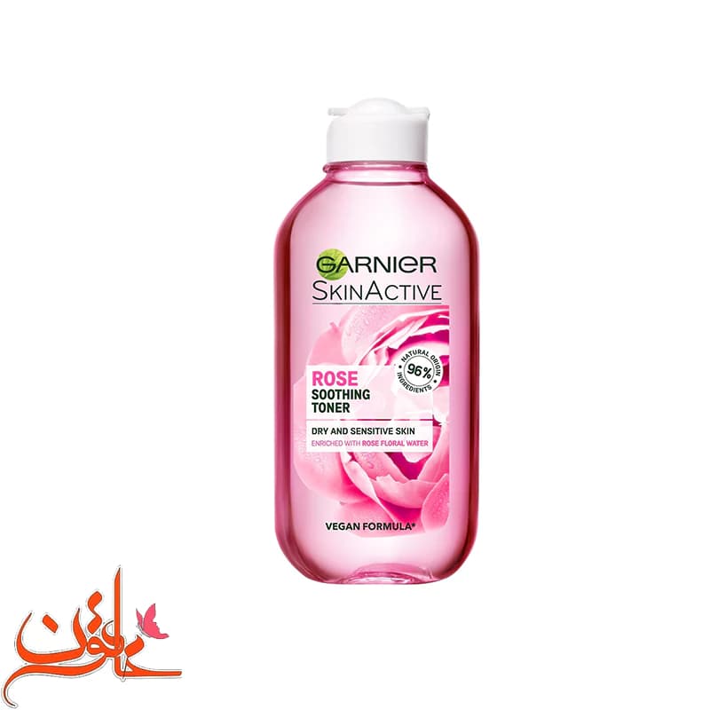 تونر پاک کننده صورت گارنیر مدل Rose Toner حجم 200 میل