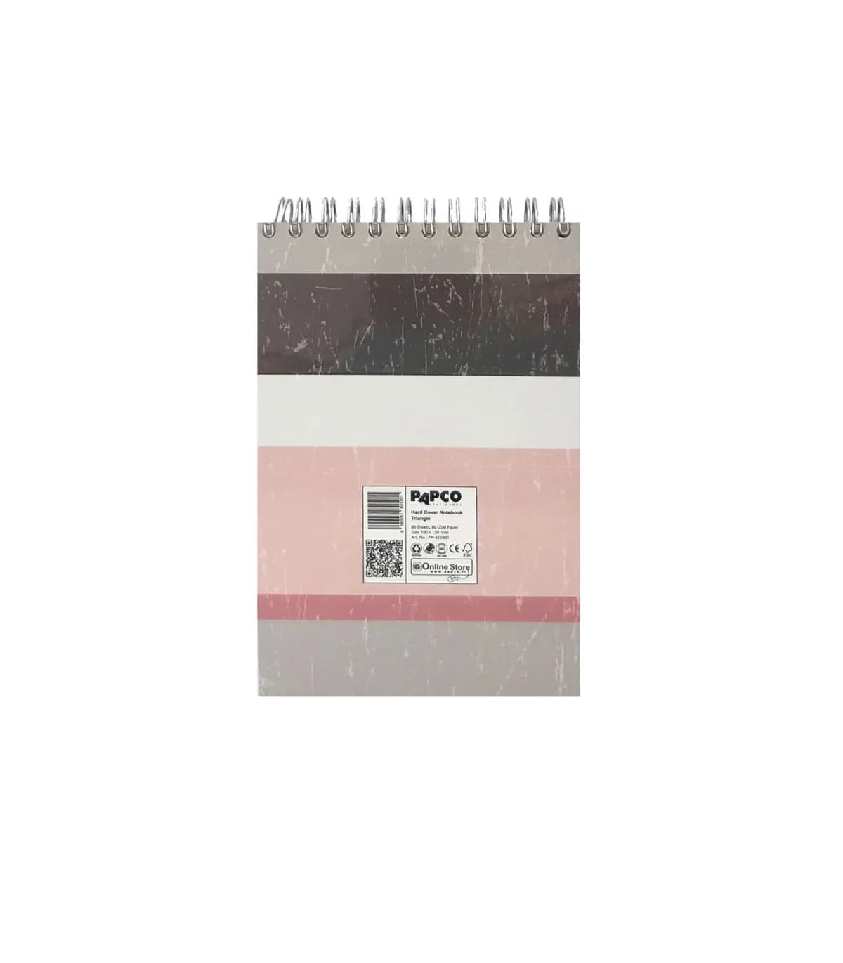 دفتر یادداشت جلد سخت سیمی 80 برگ فنر دوبل 100X150 MM پاپکو کد PN-6158 — تصویر ۳