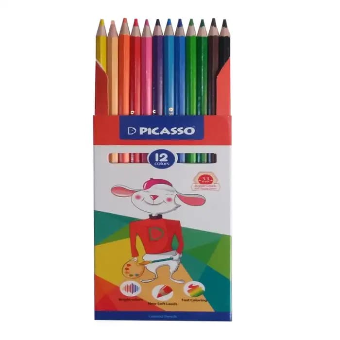 مداد رنگی 12 رنگ پیکاسو طرح خرگوش مدل GOL-12-C — تصویر ۳