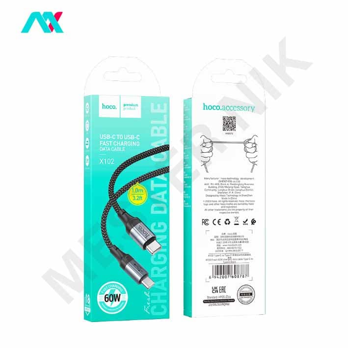 کابل شارژ 60 وات USB-C به USB-C هوکو مدل X102 — تصویر ۲