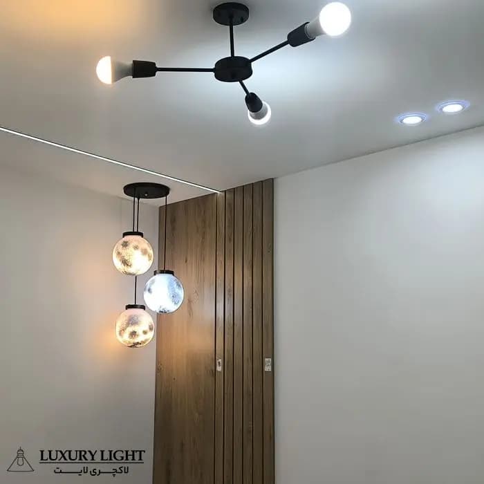 لوستر سقفی 3 شعله کد 499/3M — تصویر ۳