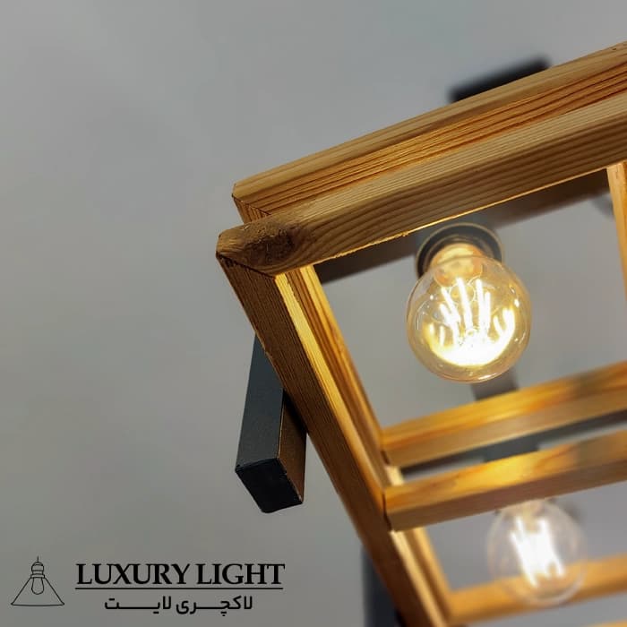 لوستر مدرن چوبی مدل آترا — تصویر ۳