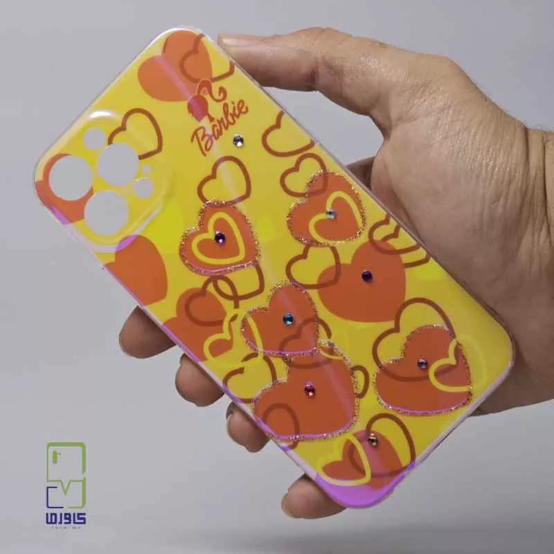 کاور دخترانه آیفون 15 پرو مکس| هولوگرامی قلبی Iphone 15 Pro Max