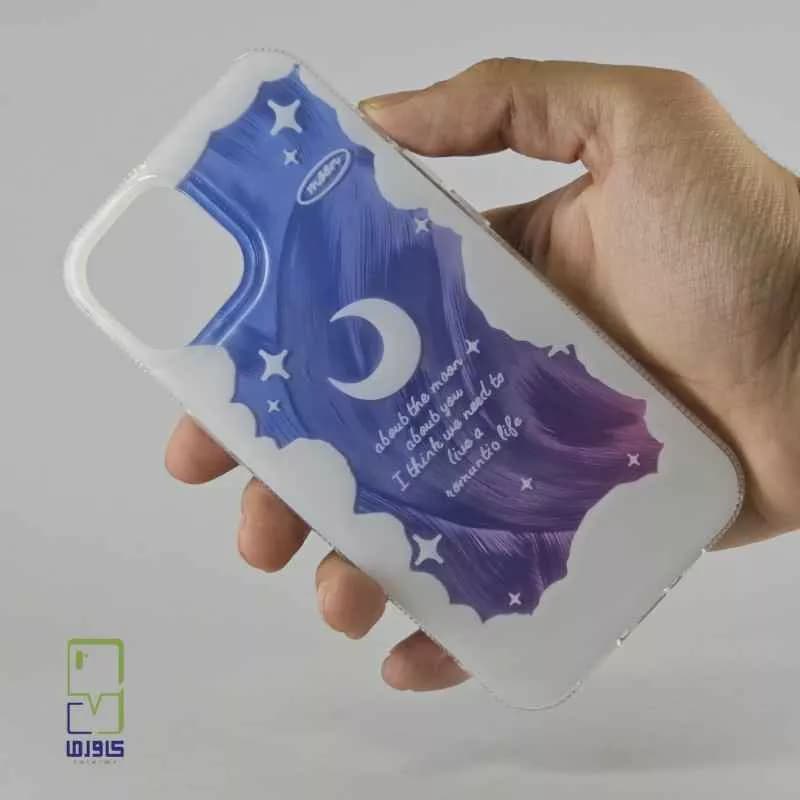 قاب گوشی آیفون 12پرو دخترانه فانتزی| مدل براش ماه Iphone 12 Pro