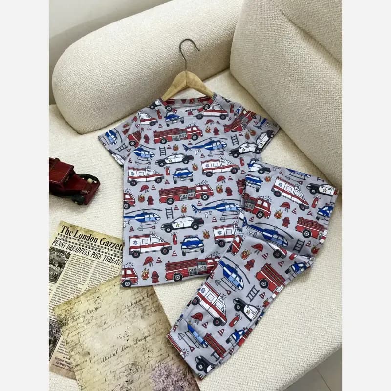 ست تیشرت و شلوار راحتی پسرانه نخ پنبه مناسب 7 تا 15 سال — تصویر ۱۱