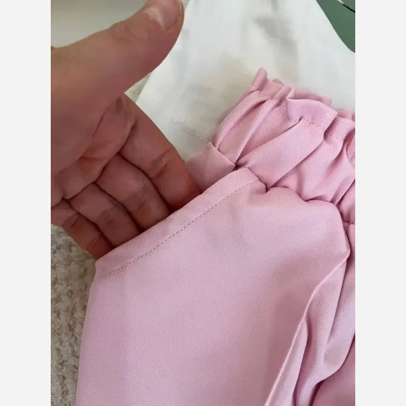 ست تیشرت و شلوار دخترانه نخ پنبه و مازراتی مناسب 6 تا 12 سال — تصویر ۱۲