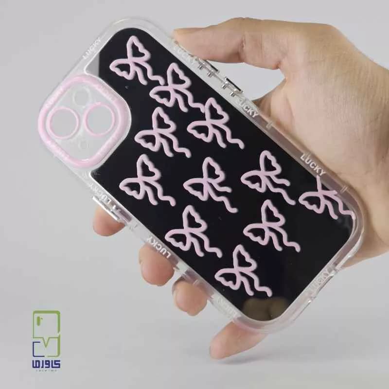 قاب آیفون 13 دخترانه |فانتزی آینه ای طرح پاپیون