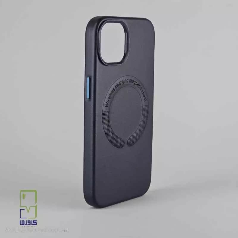 قاب آیفون 13 |چرمی مشکی مگ سیف دار Iphone 13 — تصویر ۳