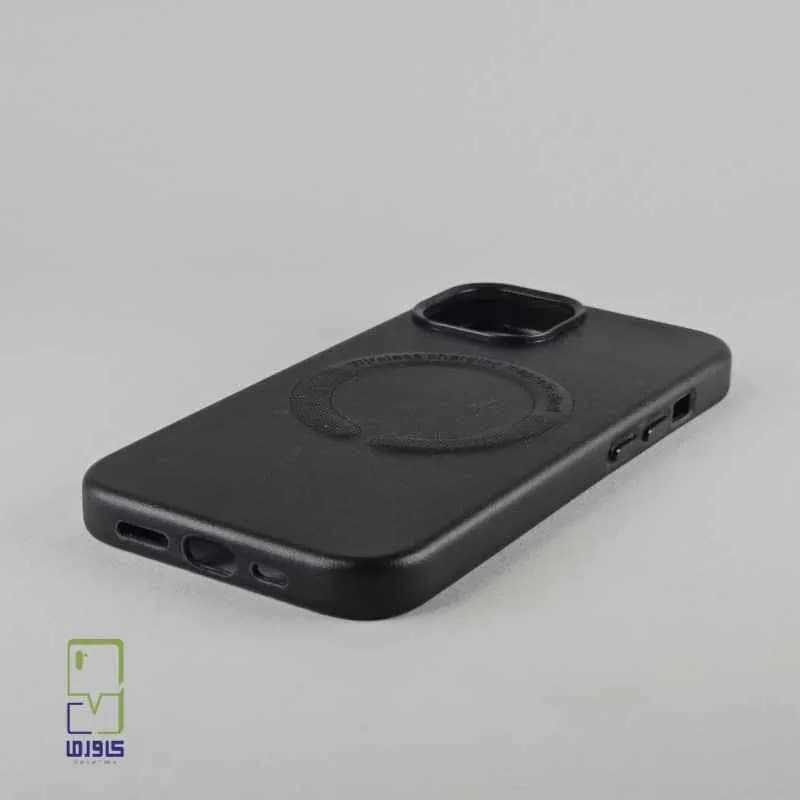 قاب آیفون 13 |چرمی مشکی مگ سیف دار Iphone 13 — تصویر ۵