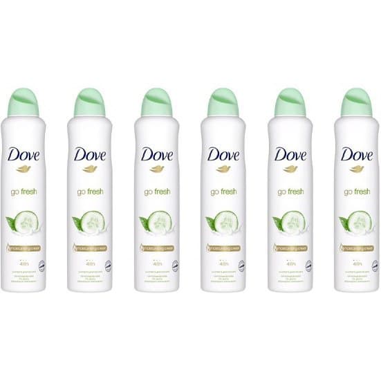 پک 6 عددی اسپری زنانه داو مدل go fresh رایحه خیار حجم 250 میلی لیتر