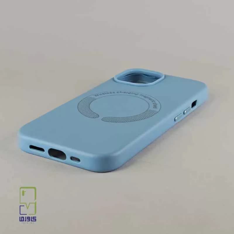 قاب آیفون 13 |چرمی آبی آسمانی مگ سیف دار Iphone 13 — تصویر ۵