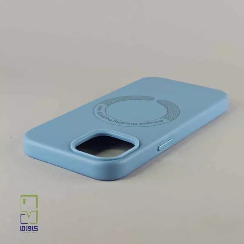 قاب آیفون 13 |چرمی آبی آسمانی مگ سیف دار Iphone 13 — تصویر ۴
