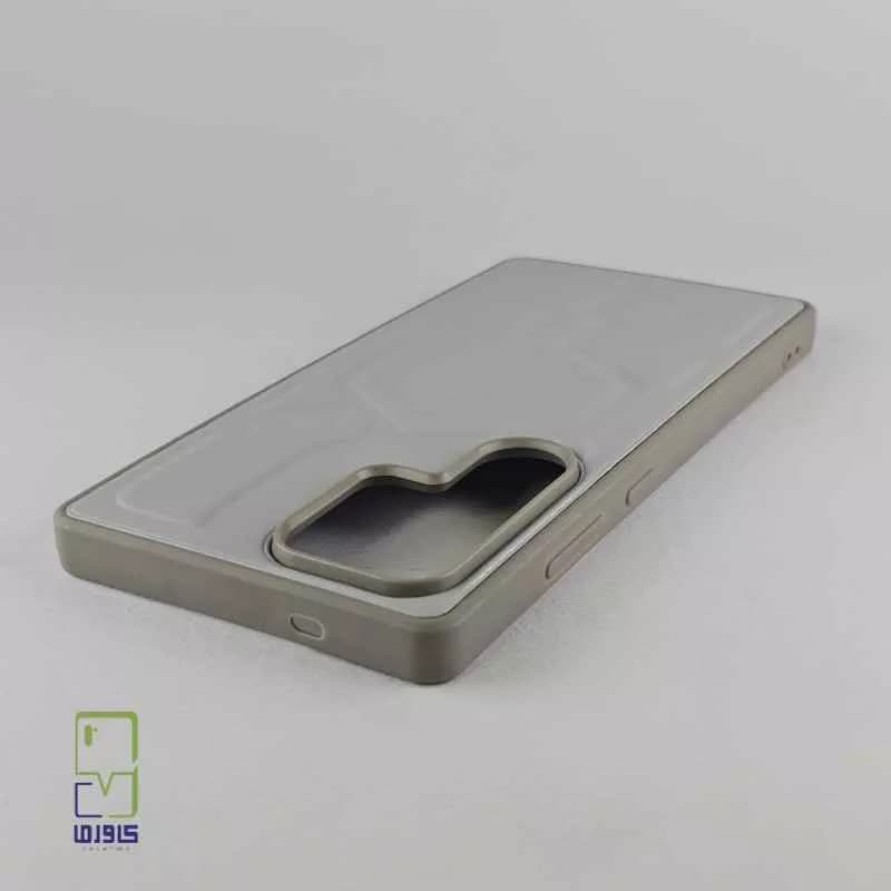 قاب گوشی S25 Ultra | چرمی AGU طوسی — تصویر ۴